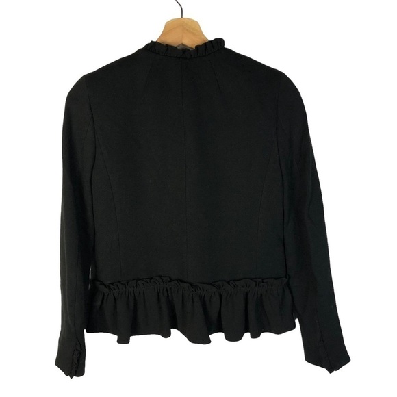 J. Crew Black The Going Out Ruffle Blazer Jacket 00 - Picture 2 of 5